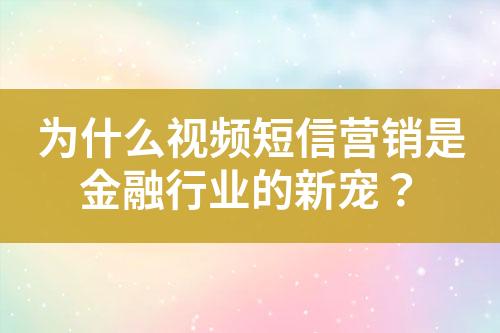 為什么視頻短信營(yíng)銷(xiāo)是金融行業(yè)的新寵？