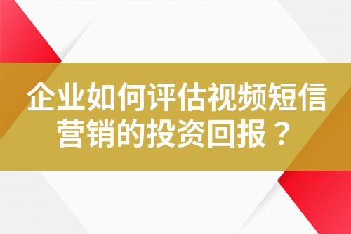 企業(yè)如何評估視頻短信營銷的投資回報？