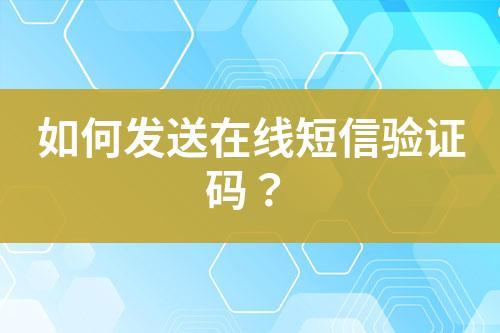 如何發(fā)送在線短信驗證碼？