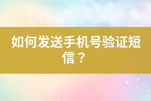 如何發(fā)送手機號驗證短信？