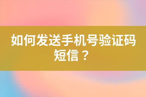 如何發(fā)送手機號驗證碼短信？