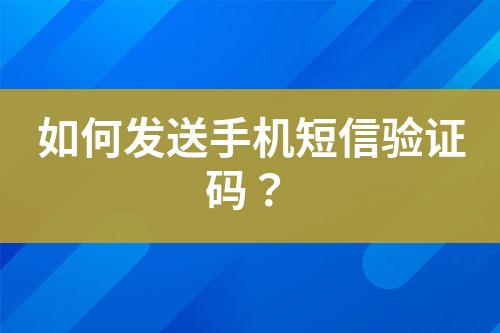 如何發(fā)送手機短信驗證碼？