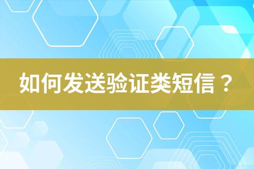 如何發(fā)送驗(yàn)證類短信？