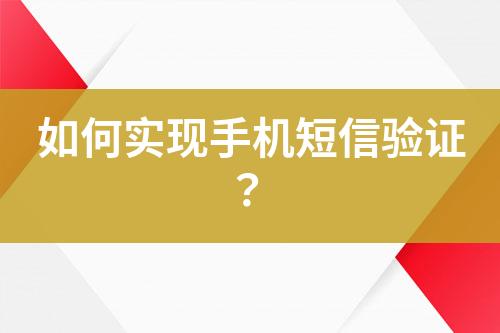 如何實現(xiàn)手機短信驗證？