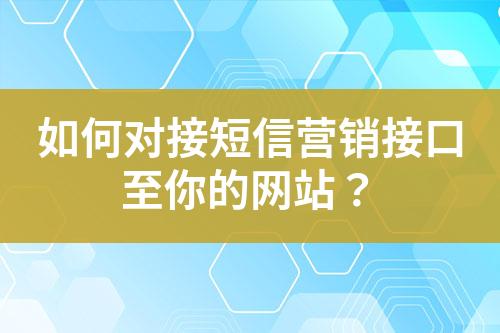 如何對接短信營銷接口至你的網(wǎng)站？