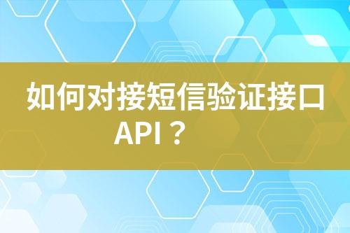 如何對接短信驗證接口API？