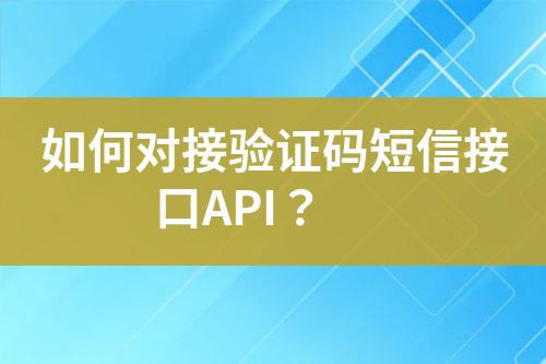 如何對接驗證碼短信接口API？