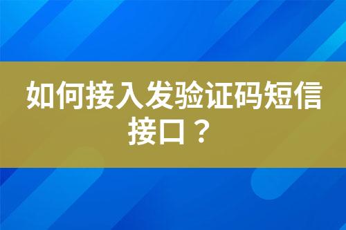 如何接入發(fā)驗證碼短信接口？