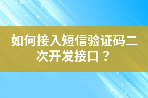 如何接入短信驗(yàn)證碼二次開(kāi)發(fā)接口？