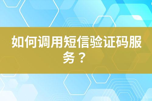 如何調(diào)用短信驗(yàn)證碼服務(wù)？