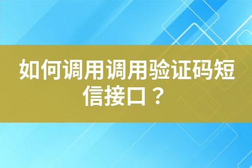 如何調用調用驗證碼短信接口？