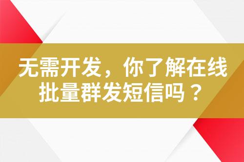 無需開發(fā)，你了解在線批量群發(fā)短信嗎？