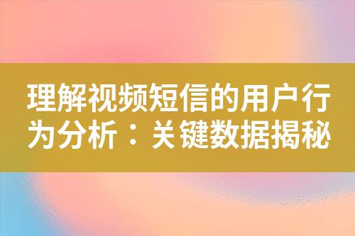 理解視頻短信的用戶行為分析：關鍵數(shù)據(jù)揭秘