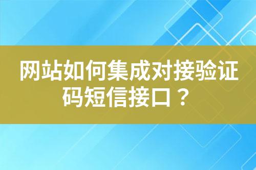 網(wǎng)站如何集成對接驗(yàn)證碼短信接口？