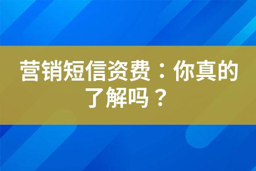 營銷短信資費(fèi)：你真的了解嗎？