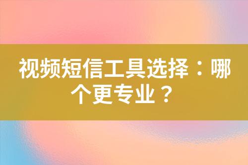 視頻短信工具選擇：哪個更專業(yè)？