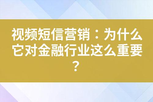 視頻短信營銷：為什么它對金融行業(yè)這么重要？