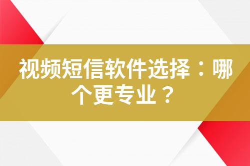 視頻短信軟件選擇：哪個更專業(yè)？