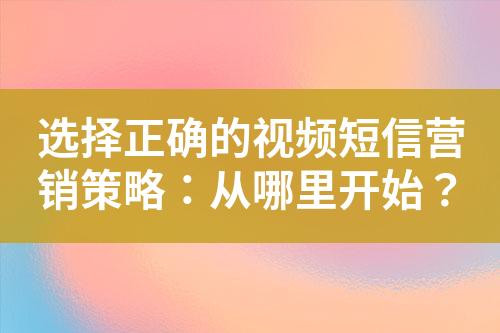 選擇正確的視頻短信營銷策略：從哪里開始？